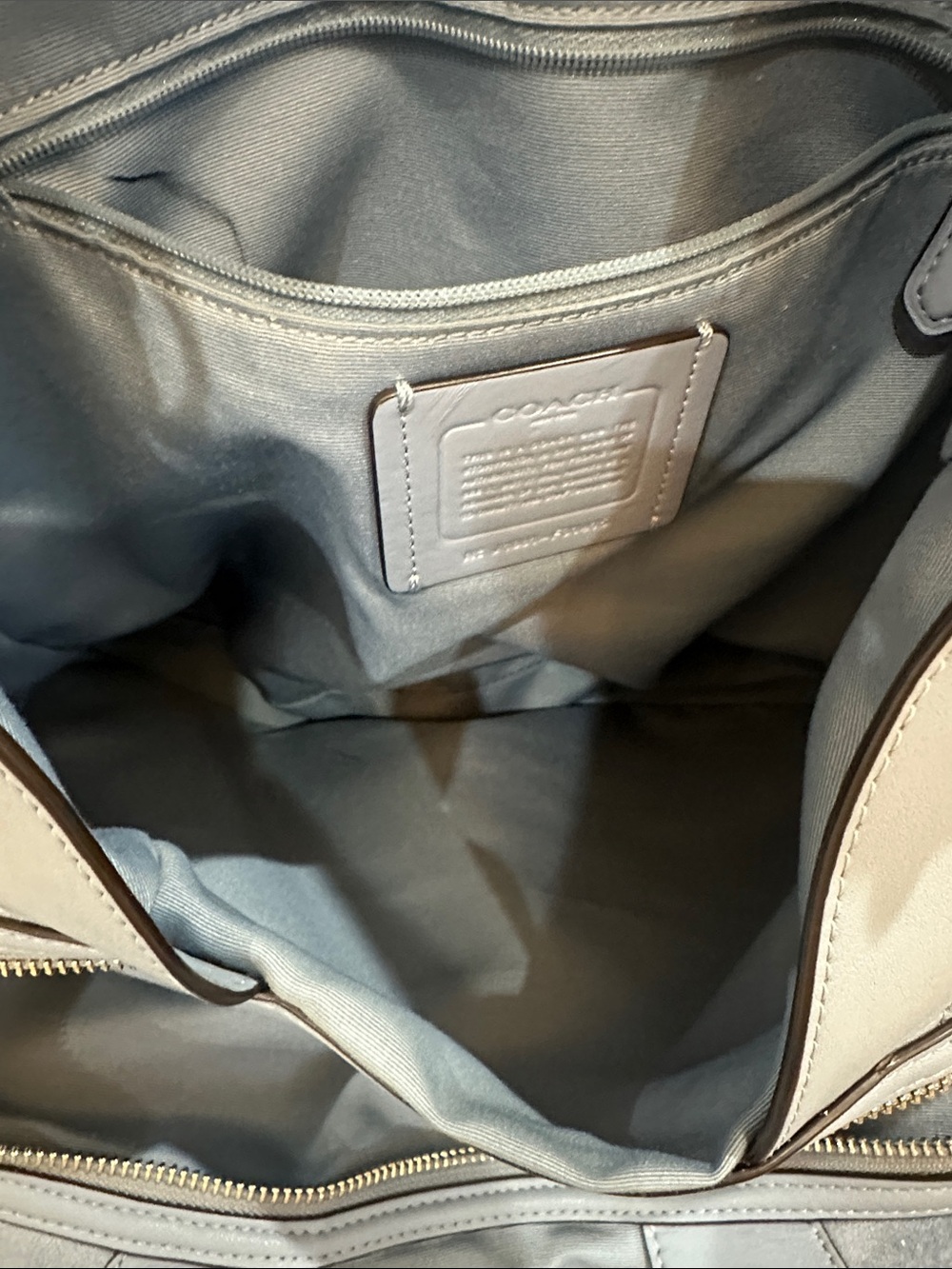 Coach Lexy Powder Blue Leather & Suede Shoulder Bag With Hangtag - Picture 7 of 14